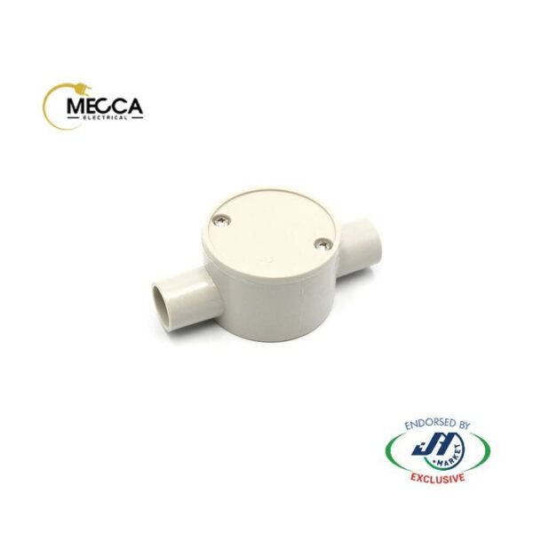 (Clearance No Return)Mecca Juntion Box Shallow 25Mm 2W Entrance Grey - Pack Of 10 - Cs-Mecca-Jbs-2W-25-Nz -  -  - Conduit Fittings