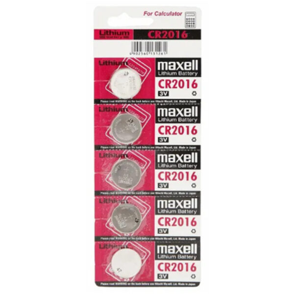 Maxell MXCR2016 LITHIUM BATTERY CR2016 3V COIN CELL 5 PACK - NZ DEPOT