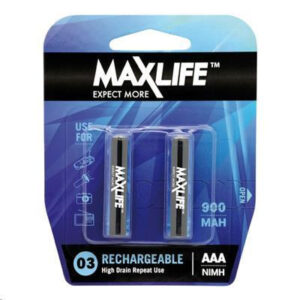 Maxlife AAA Rechargeable NIMH 900MAH 2 Pack - NZ DEPOT