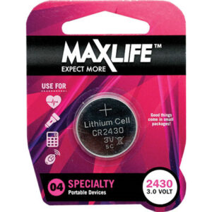 Maxlife BAT2430 CR2430 Lithium Button Cell Battery. 1 Pk 3V NZDEPOT - NZ DEPOT