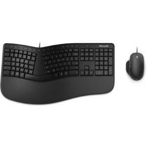 Microsoft Wired Ergonomic Desktop Keyboard & Mouse Combo for Business - Black - NZ DEPOT