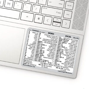 Microsoft Word/Excel (for Windows) Reference Keyboard Shortcut Sticker - White