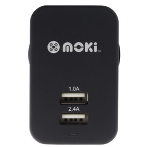Moki ACC-MUSBWB Wall Charger - Dual USB - Black - NZ DEPOT