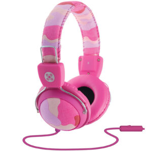 Moki Camo ACC-HPCAM Wired On-Ear Headphones - Pink - NZ DEPOT