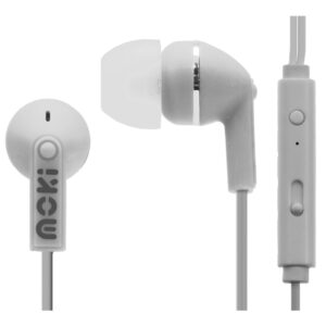 Moki Mic & Control ACC-HCBM Wired In-Ear Headphones - White - NZ DEPOT