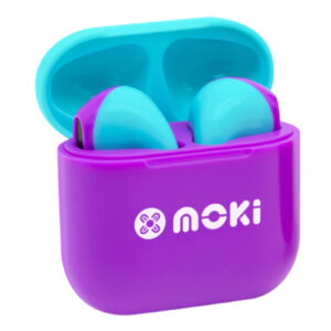 Moki MokiPods Mini TWS Earphones for Kids Volume Limited Purple Aqua NZDEPOT - NZ DEPOT