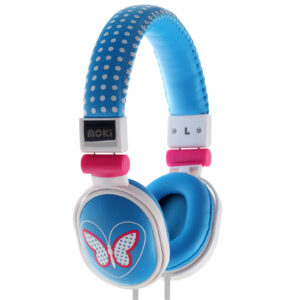 Moki Popper ACC-HPP Wired On-Ear Headphones - Butterfly Blue - NZ DEPOT
