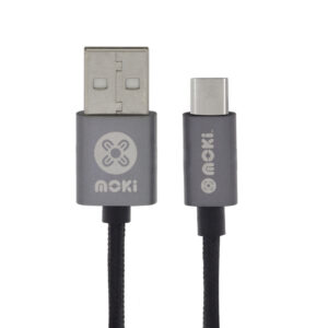 Moki SynCharge ACC-MSTTCCAB Type-C Cable - Braided - 90cm - Black Tip - NZ DEPOT
