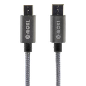 Moki SynCharge ACC-MTCMB90 USB Cable - Braided - USB Type-C to USB Micro - 90cm - Black - NZ DEPOT