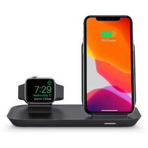 Mophie 2 in 1 Wireless Premium Charging Stand Black Made for iPhone Apple Watch Compatible with iPhone 8 or newer model NZDEPOT - NZ DEPOT