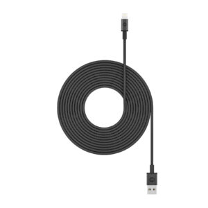 Mophie 3M Premium USB A to Lightning Charging Cable Black Durable braided nylon Heavy Duty Construction Apple MFi Certified Anodized matte aluminium connectorsUniversal Compatibility NZDEPOT - NZ DEPOT