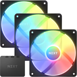 NZXT F120 Core RGB Black 120mm RGB Fan Triple pack with RGB lighting Controller NZDEPOT - NZ DEPOT