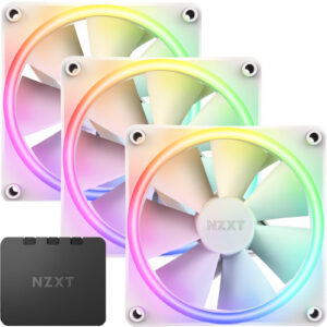 NZXT F120 RGB DUO White 120mm Dual Sided RGB Fan Triple pack with RGB Controller NZDEPOT - NZ DEPOT