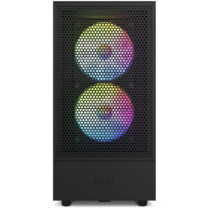 NZXT H5 Black Flow RGB Edition ATX MidTower Gaming Case Tempered Glass CPU Cooling Support Upto 165mm GPU Support Upto 365mm 280mm Rad Supported 7x PCI Slots Front IO 1xUSB 1xType C HD Audio NZDEPOT - NZ DEPOT