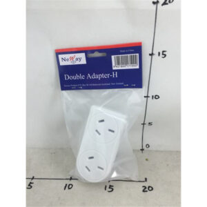 Neway White Double power adaptor H 3 pin SAA approved AU/NZ 10 Amp