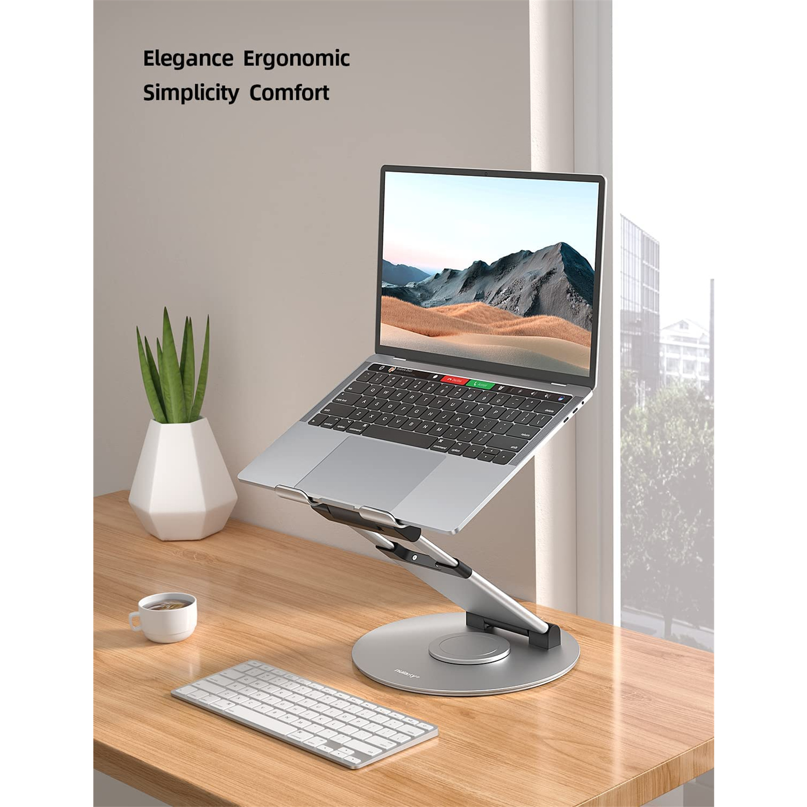 Nulaxy LS18 360° Rotating Laptop Stand Silver For Collaborative Work Compatible with 10 17 Apple MacBook Laptops NZDEPOT 5 - NZ DEPOT