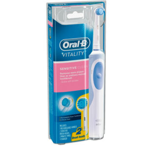 Oral-B Vitality Sensitive Clean Electric Toothbrush for Daily Clean Rechargeable battery: Lasts up to 8 days ( 2min