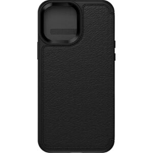 OtterBox iPhone 13 Pro Max 6.7 Strada Folio Wallet case Black Premium leather Slim profile Magnetic latch Card holder secures cash or cards NZDEPOT - NZ DEPOT
