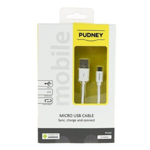 PUDNEY P1112 USB A Plug to Micro USB Plug 2 Metre White NZDEPOT - NZ DEPOT