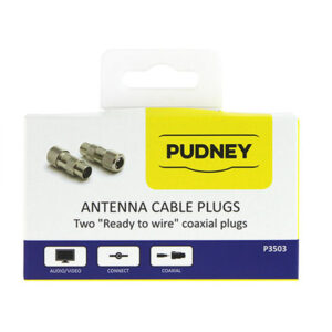 PUDNEY P3503 Coaxial Plugs RG59 Metal - 2 Pack - NZ DEPOT