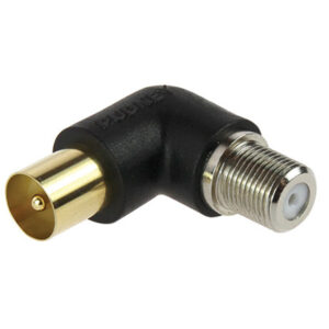 PUDNEY P3508 Right Angle Coaxial Plug to F Socket Adapter - NZ DEPOT