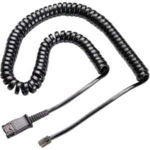 Poly 26716-01 Vista Cable (QD to Male Modular Coiled cord connects any H-Series headset) 3m Curly cord when stretched Quick disconnect (QD) to RJ11 plug - NZ DEPOT