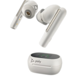 Poly Voyager Free 60+ USB True Wireless Noise Cancelling In-Ear UC Earset - White Sand - NZ DEPOT