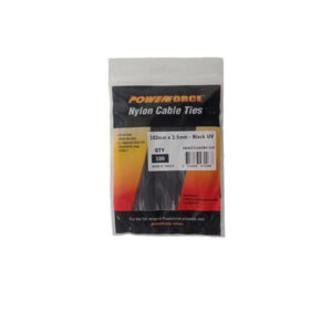 Powerforce POWCT1002BK-100 Cable Tie Black 102mm x 2.5mm Nylon UV 100pk - NZ DEPOT