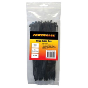 Powerforce POWCT2007BK-100 Cable Tie Black 200mm x 7.6mm Nylon UV 100pk - NZ DEPOT