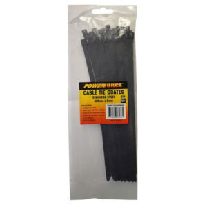 Powerforce POWCTSSC3008-50 Cable Tie 316SS Coated 300mm x 8mm 50pk - NZ DEPOT