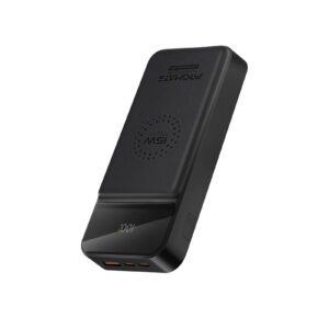 Promate AURATORQ-20.BLK 20000mAh Wireless Charging Power Bank with LED Display. Ultra-Slim