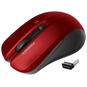 Promate CONTOUR.RED Ergonomic Wireless Mouse - Red - NZ DEPOT