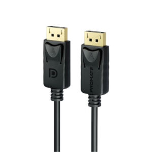 Promate DPLINK-120 1.2m 1.4 DisplayPort Cable. Supports HD up to 8K 60Hz. Supports 32.4Gbps Data TransferSpeeds. Built-in Secure Clip Lock. Supports Dynamic HDR & 3D Video. Black Colour. - NZ DEPOT