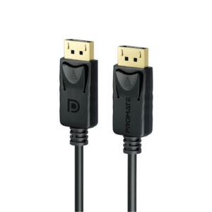 Promate DPLINK-300 3m 1.4 DisplayPort Cable. Supports HD up to 8K 60Hz. Supports 32.4Gbps Data TransferSpeeds. Built-in Secure Clip Lock. Supports Dynamic HDR & 3D Video. Black Colour. - NZ DEPOT