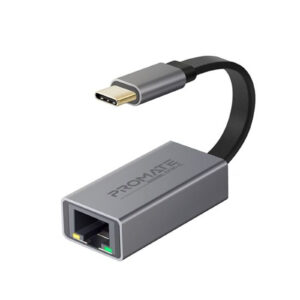 Promate GIGALINK-C.GRY High Speed USB-C to RJ45 Gigabit Ethernet Adapter.CompactDesign