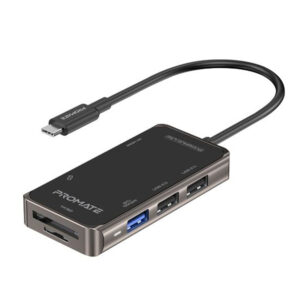 Promate PRIMEHUB-LITE.GR 7-in-1 USB Multi-Port Hub with USB-C Connector with 4K HDMI Port