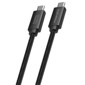 Promate PRIMELINK-C40 1m USB-C 40Gbp USB4 Cable. Supports 100W PD
