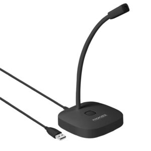 Promate PROMIC-1.BLK OmniDirectional USB Microphone with Gooseneck Design & Mute Button. Easy Plug & Play. 135cm Cable. Universal Compatibility. Black Colour - NZ DEPOT