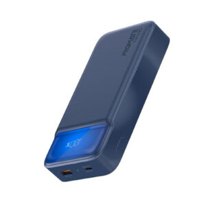 Promate TORQ-20.BL 20000mAh Super-Slim Power Bank with Smart LED Display. 1x USB-A & 1x USB- CChargingPorts.1xUSB-C Input Port. Auto-Voltage Regulation. Includes Built-in Kick Stand. Blue Colour. - NZ DEPOT