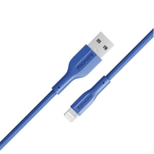 Promate XCORD AI.BL 1M USB A to Lightning Connector Super Flexible Cable. Supports 2A Charging 480Gbps DataTransfer. Blue Colour. NZDEPOT - NZ DEPOT