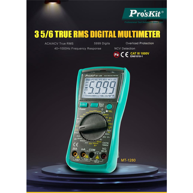 Proskit Mt Digital True Rms Multimeter Cat Iii V Ac