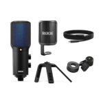 RODE NT-USB+ USB Condenser Microphone Includes Tripod stand, pop shield and ring mount , On-mic mix control, studio-grade