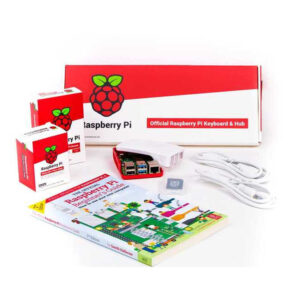 Raspberry Pi 4 Model B 8GB Beginner Desktop Kit Official White and Red Package with RPI Keyboard and Mouse