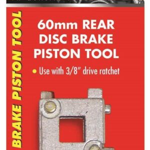 Rear Disc Brake Piston Tool - For wind back rear pistons -  Removes and install disc brake pistons -  Ideal for changing rear disc brake pads or rotors -  Compatible with majority of domestic vehicles -  Made from carbon steel