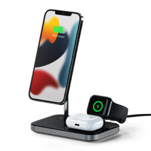 SATECHI Satechi Magnetic 3 in 1 Wireless Charging Stand Space Grey Requires 20W power adapter sold separately NZDEPOT - NZ DEPOT