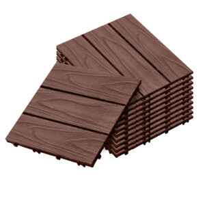 SOGA 11 pcs Dark Chocolate DIY Wooden Composite Decking Tiles Garden Outdoor Backyard Flooring Home Decor, Garden, Tools & Hardware, Gardening & Lawn Care, Artificial Grass, , ,  - NZ DEPOT 1