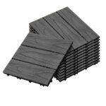 SOGA 11 pcs Dark Grey DIY Wooden Composite Decking Tiles Garden Outdoor Backyard Flooring Home Decor, Garden, Tools & Hardware>Gardening & Lawn Care>Artificial Grass, , , , ,  - NZ DEPOT 1