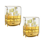 SOGA 2X 3 Tier Golden Yellow Multifunctional Countertop Cosmetic Storage Makeup Perfume Skincare Display Stand Shelf Drawer Type Organiser, Home>Bathroom>Bathroom Accessories>Bathroom Storage, , , , ,  - NZ DEPOT 1