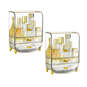 SOGA 2X 3 Tier Transparent Multifunctional Countertop Cosmetic Storage Makeup Perfume Skincare Display Stand Shelf Drawer Type Organiser, Home, Bathroom, Bathroom Accessories, Bathroom Storage, ,  - NZ DEPOT 1