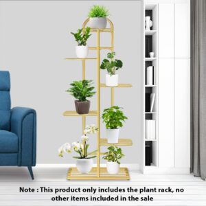 SOGA 2X 6 Tier 7 Pots Gold Metal Plant Stand Flowerpot Display Shelf Rack Indoor Home Office Decor, Home & Living, Home Decor, Indoor Pots, Planters and Plant Stands, , ,  - NZ DEPOT 2